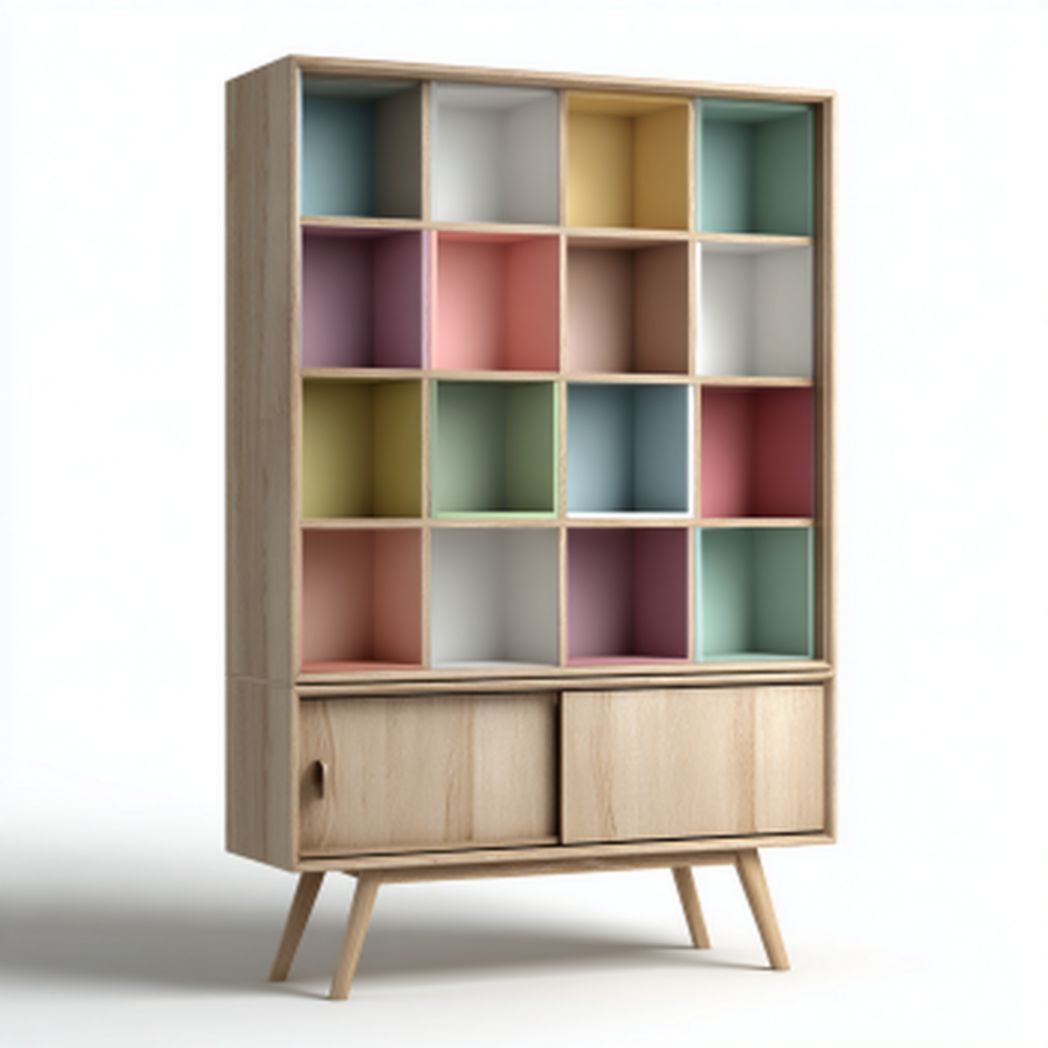 Regał do przechowywania z drewna - 80 x 40 x 120