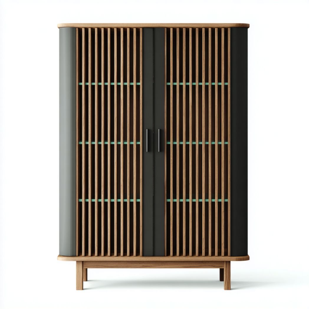 Szafka do przechowywania z drewna i metalu, przeznaczona do salonu - 80 x 40 x 120